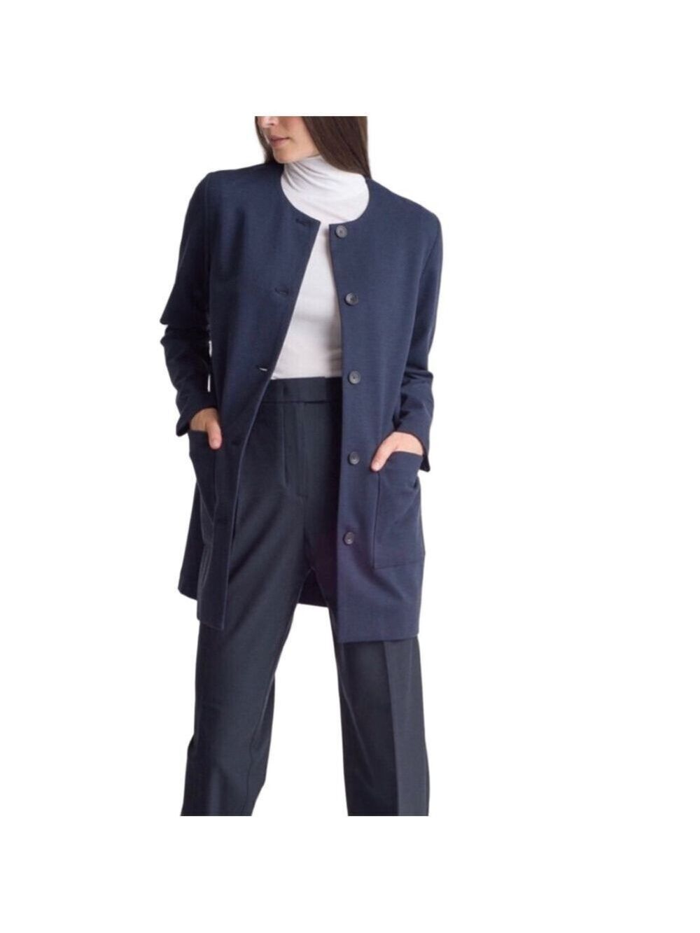 KIT AND ACE COLLARLESS BLAZER JACKET SIZE M